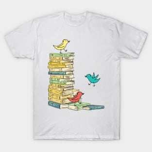 Silly Birds and Books T-Shirt